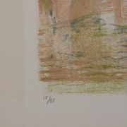 Paul Collomb : Pont de Paris, lithographie originale signée