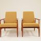 Two Lounge Chairs Vintage Mustard Boucle,  Mid Century Design, 1960