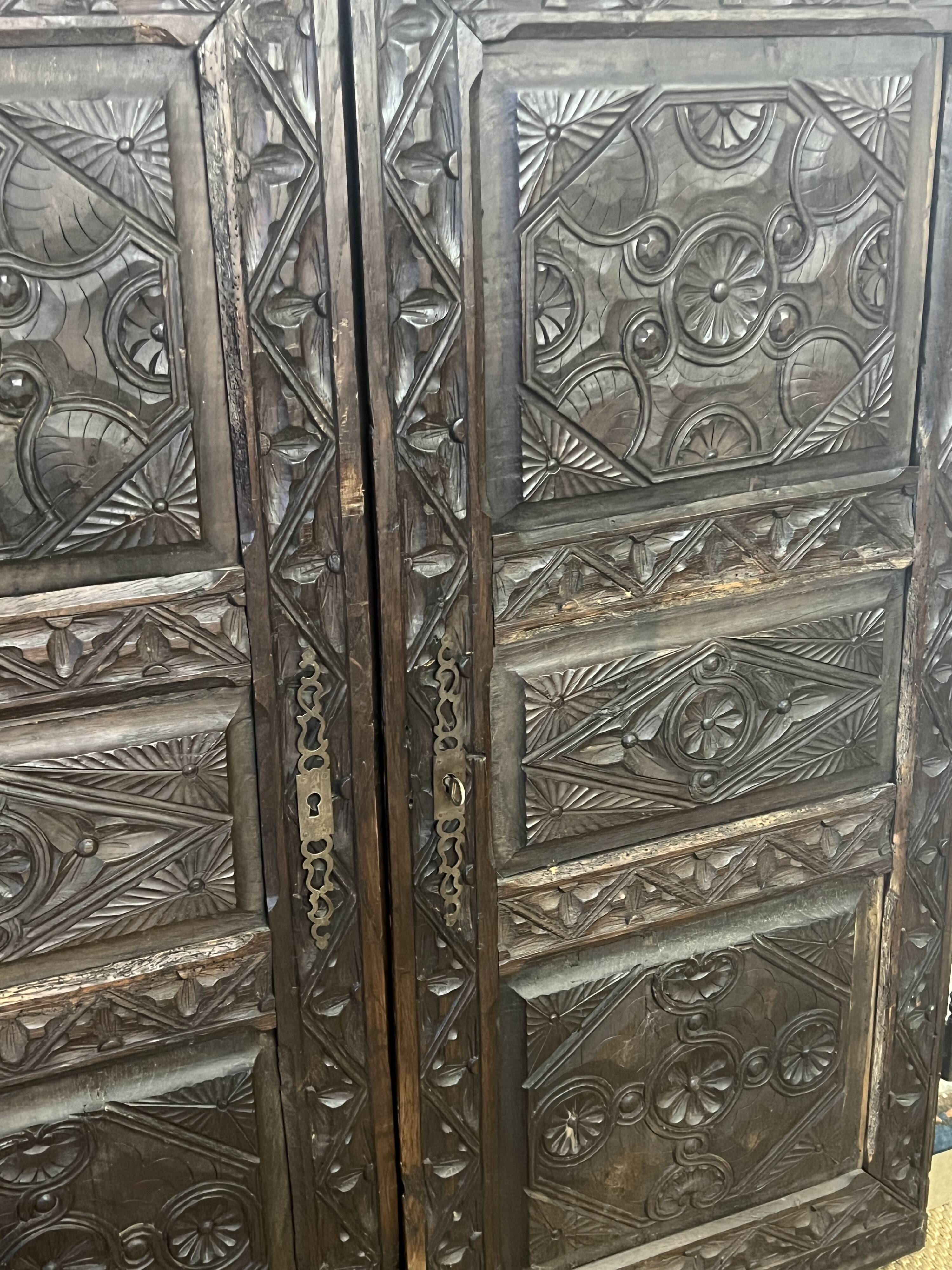 Pair of vintage Breton cabinet doors