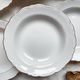 7 French Winterling BAVARIA white and gold porcelain soup plates