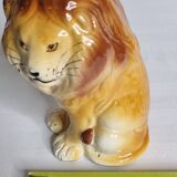 Lion in glazed ceramic, 70s