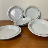White and silver plates