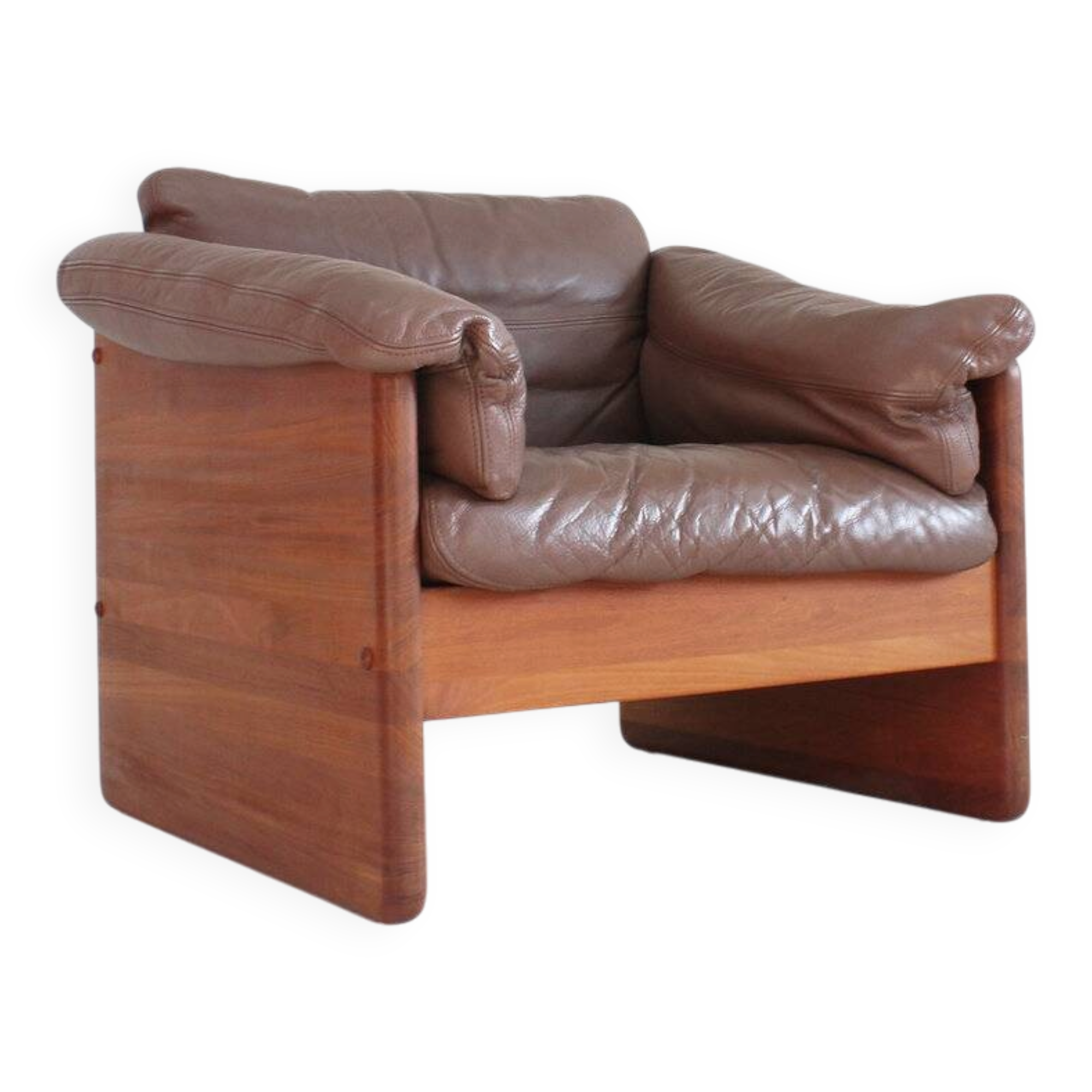 Vintage Danish mid-century armchair in solid teak by Mikael Laursen 1960s