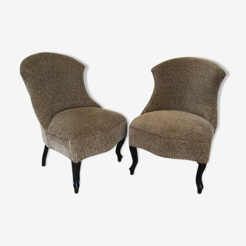 Pair of vintage chairs mid-century toad shape