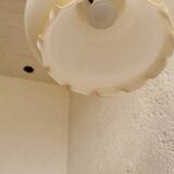 Suspension vintage en verre blanc : Éclairage de cuisine moderne du milieu du siècle