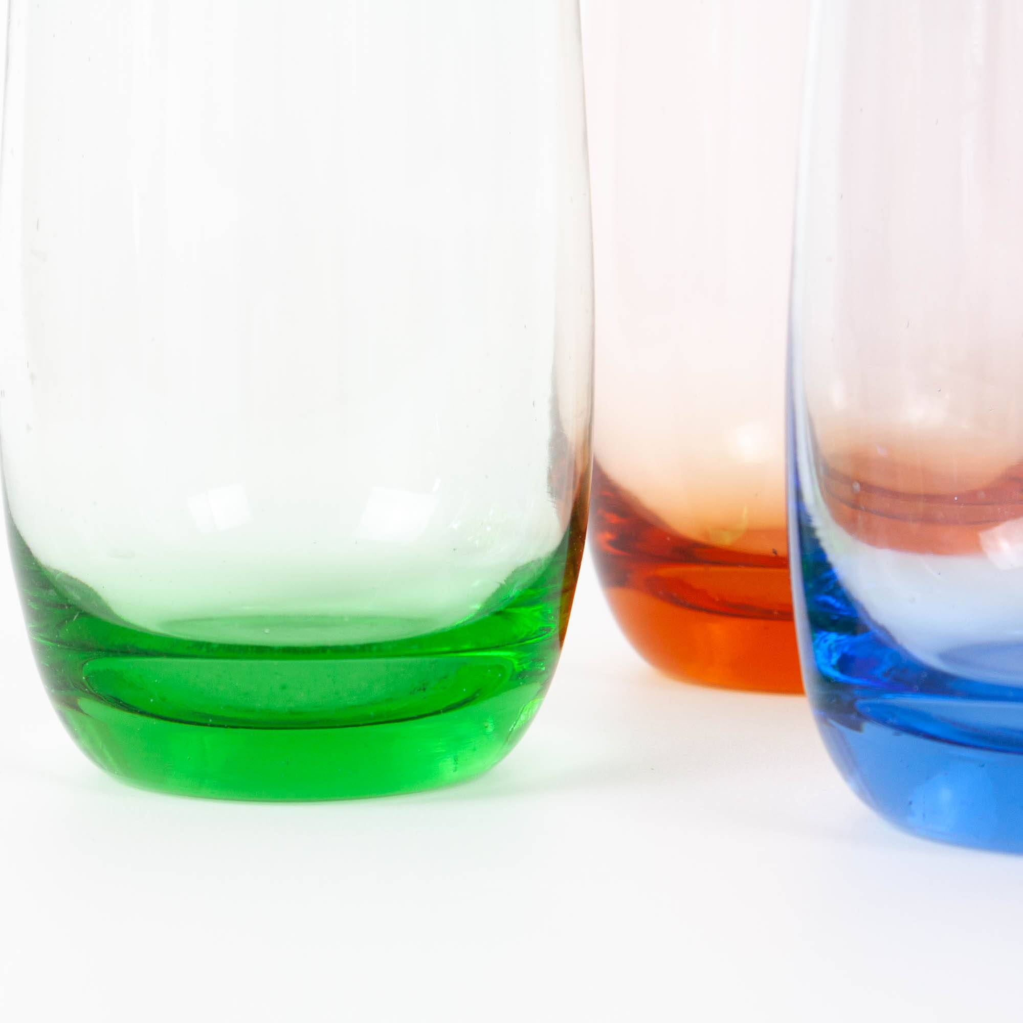 Set of 4 Italian Colorful Glasses, 1980s