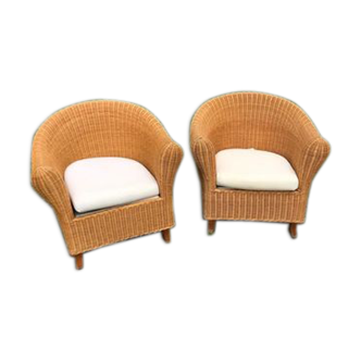 Pair of rattan chairs