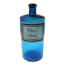 Old Blue Glass Apothecary Jar - Tinct: Rhei