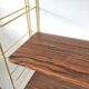 Wood-coloured metal string shelf and gold double studs 1960