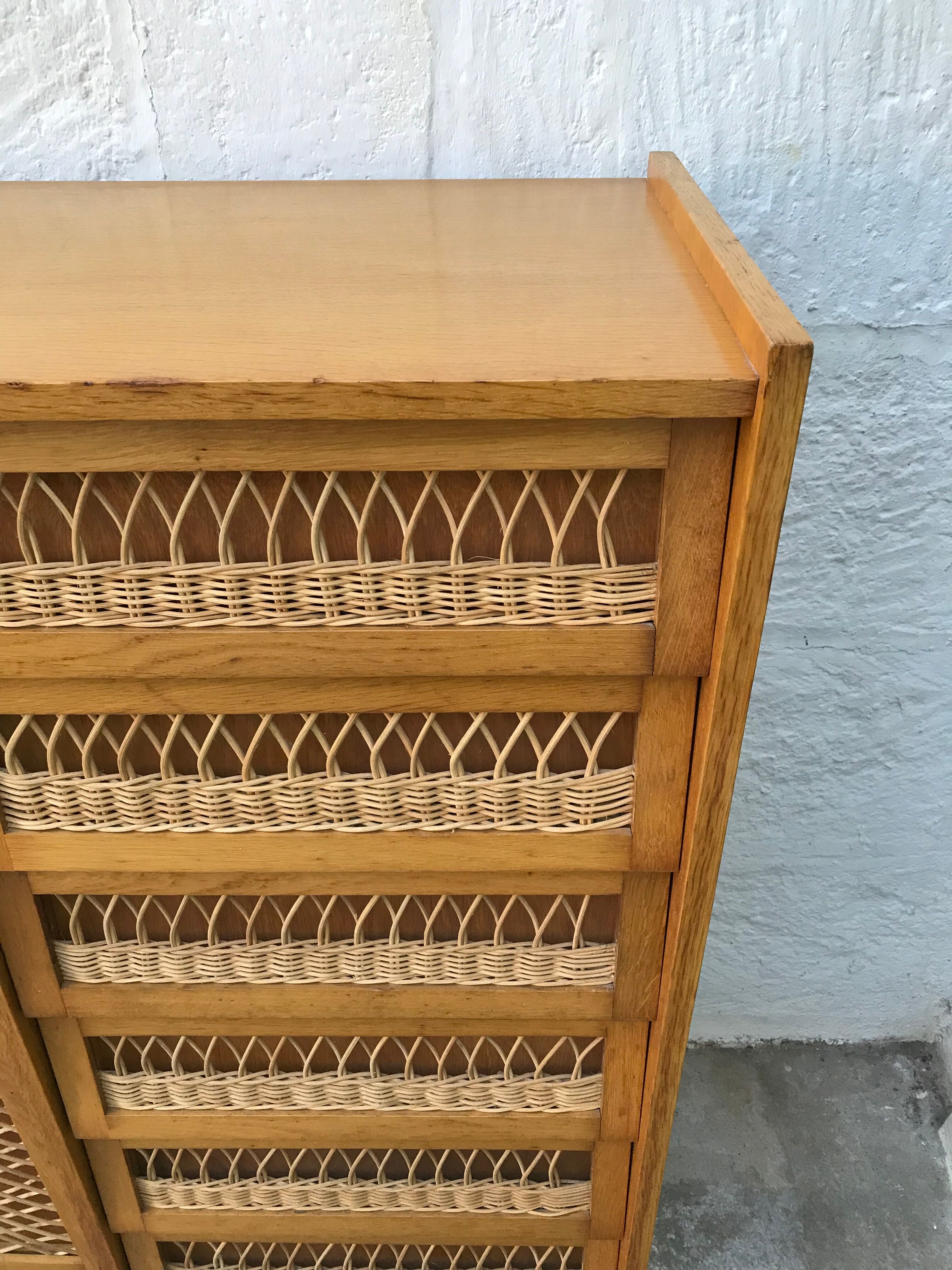 Rattan chest of drawers