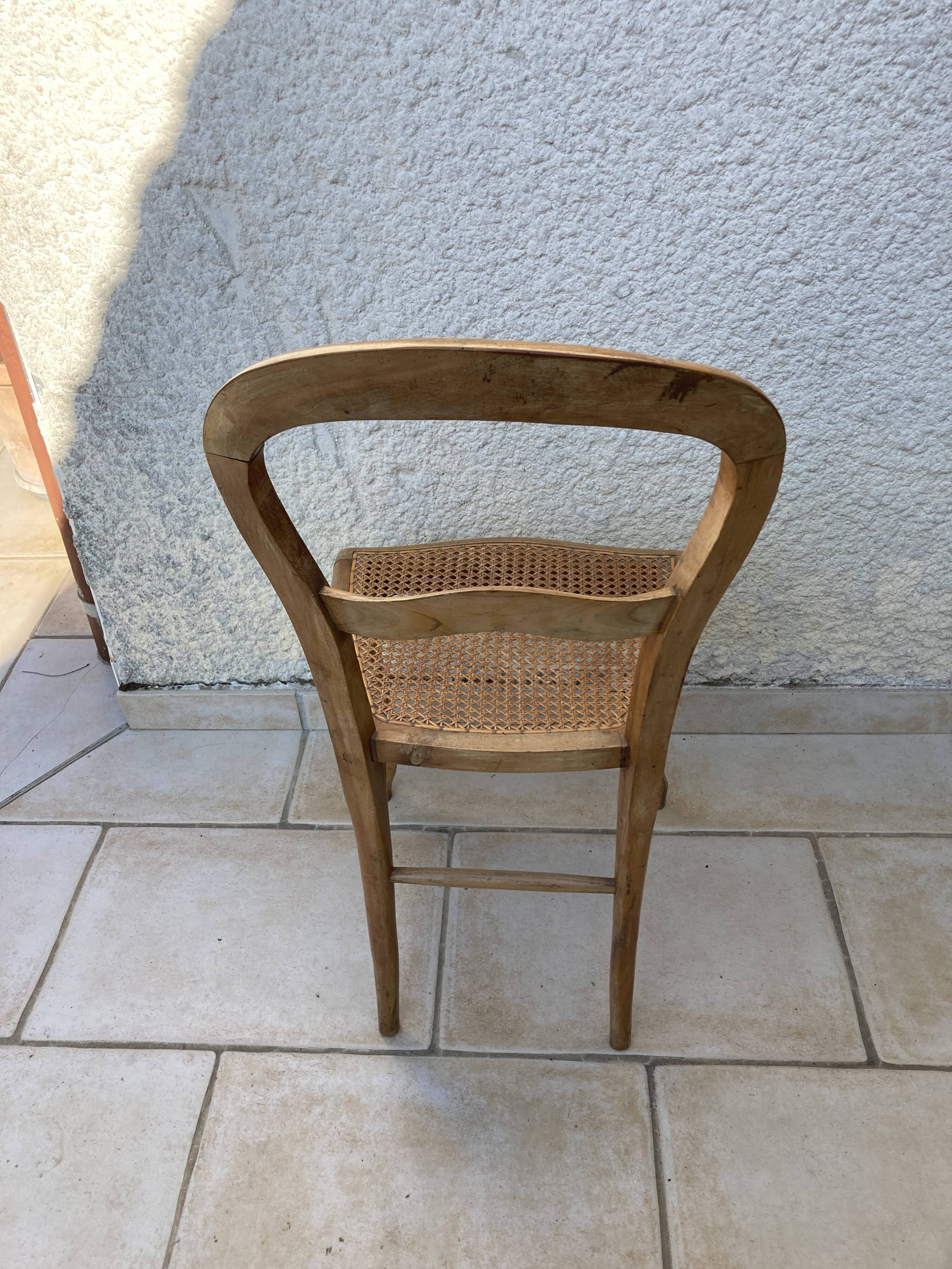 Lot de 3 chaises cannées Louis Philippe