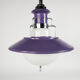 Brevettato space age hanging lamp in opal glass and metal italy 70s