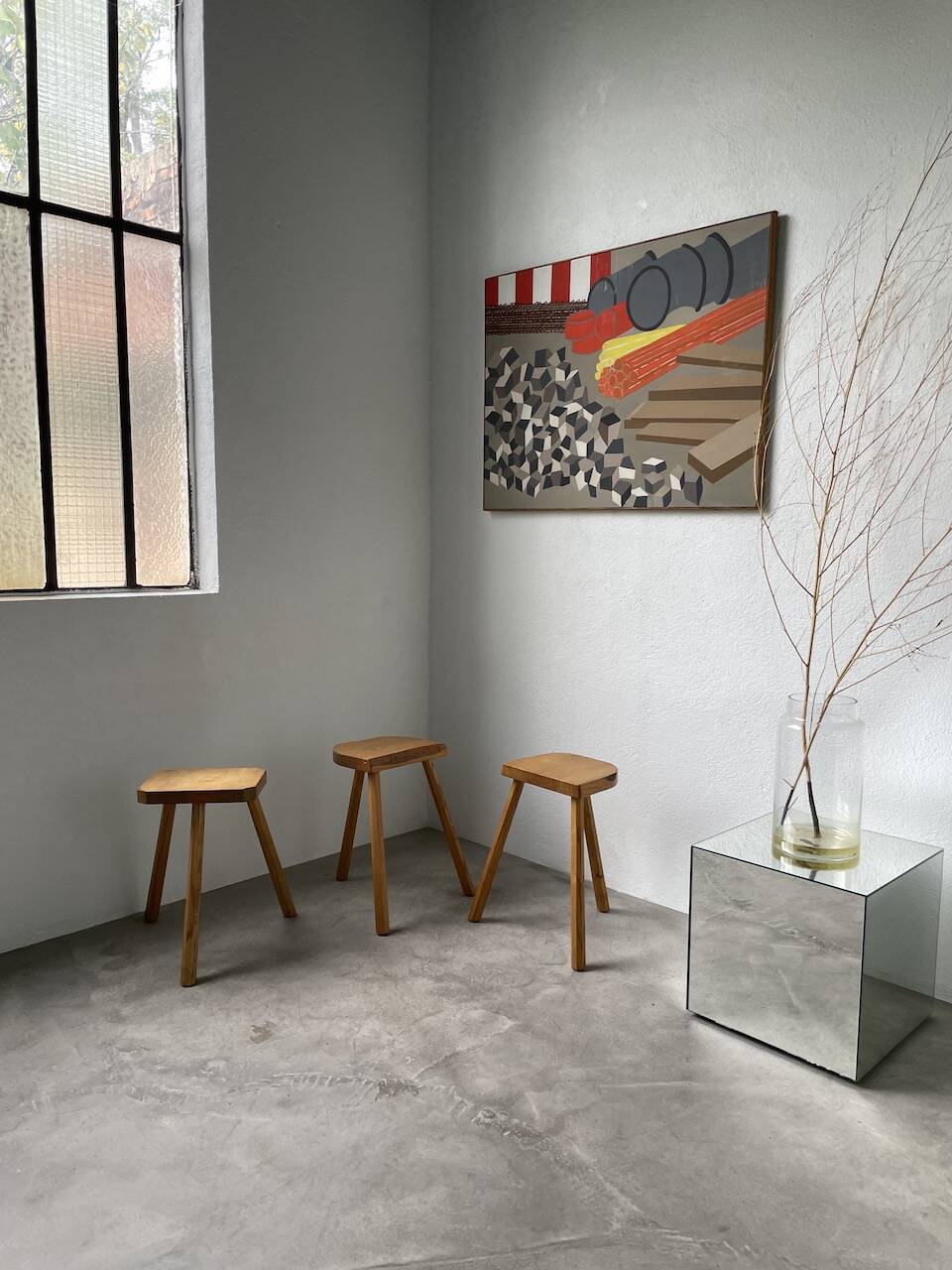 Toile travaux chantier abstraite