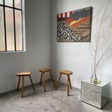 Abstract construction site work canvas