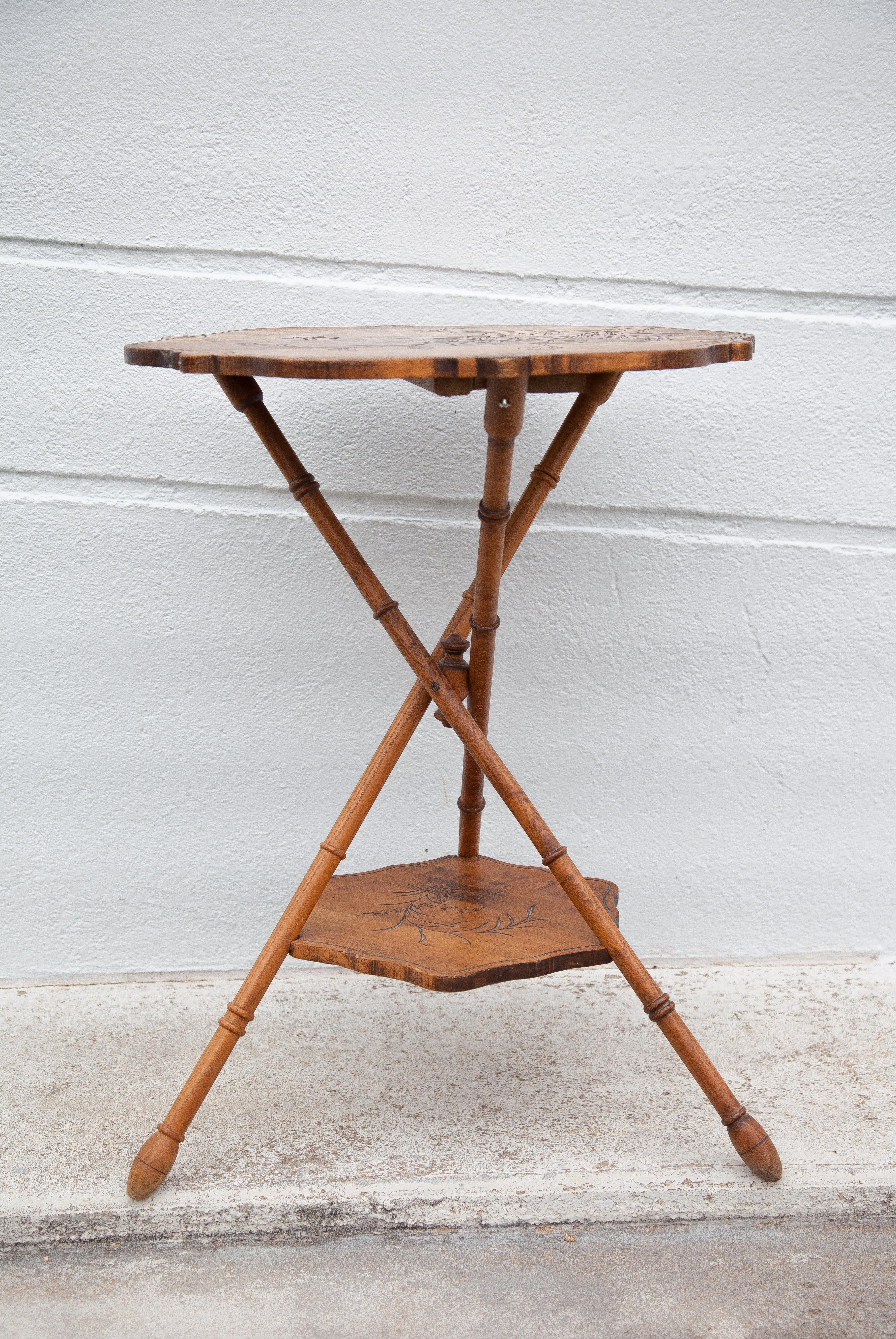 Table pedestal table wood, pedestal table wood imitation bamboo