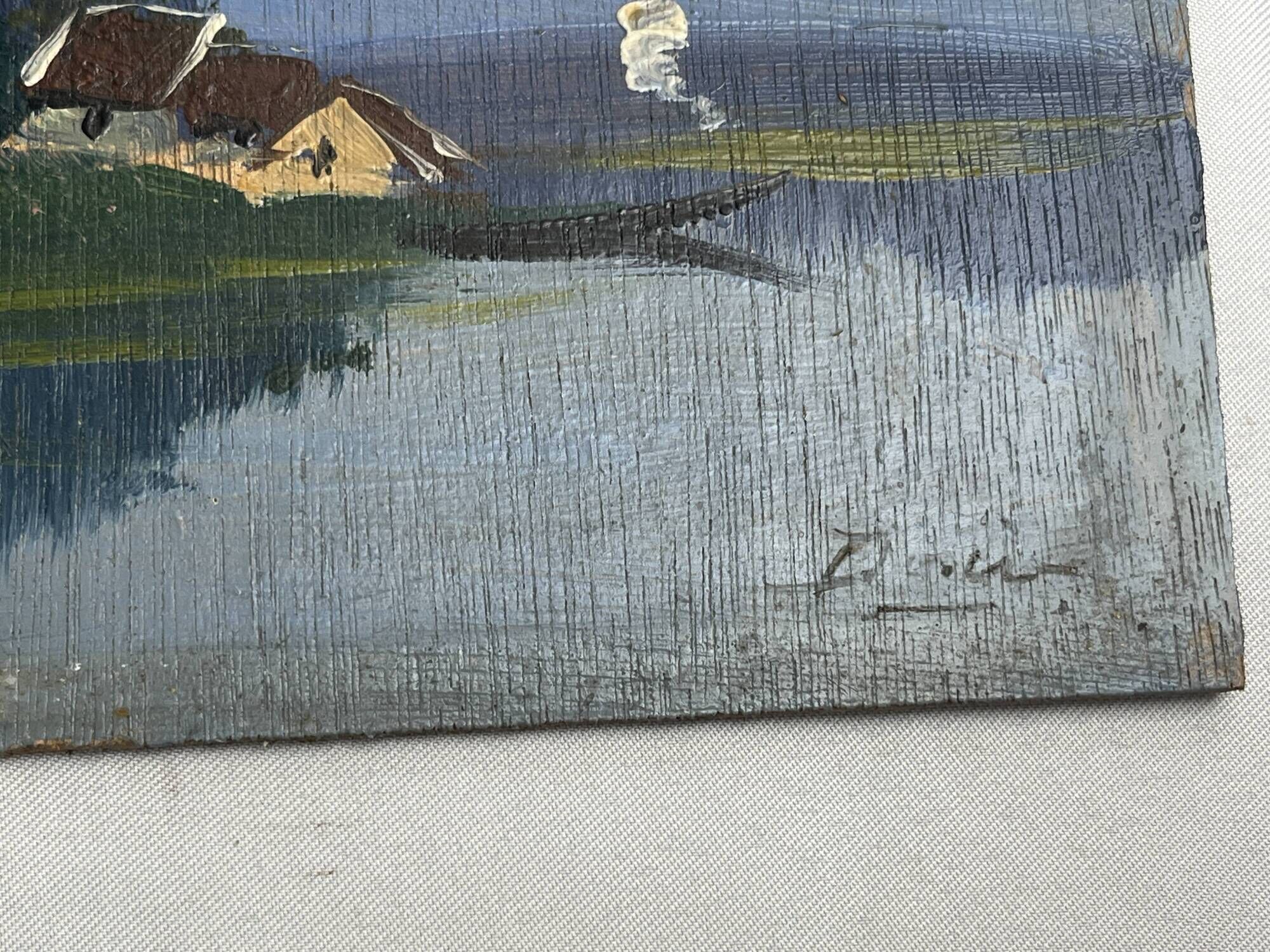 Oil on panel, Breton landscape signed, beautiful frame early 20th century.