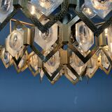 1960s Faceted Glass Chandelier by Jaroslav Bejvl for Kamenicky Senov