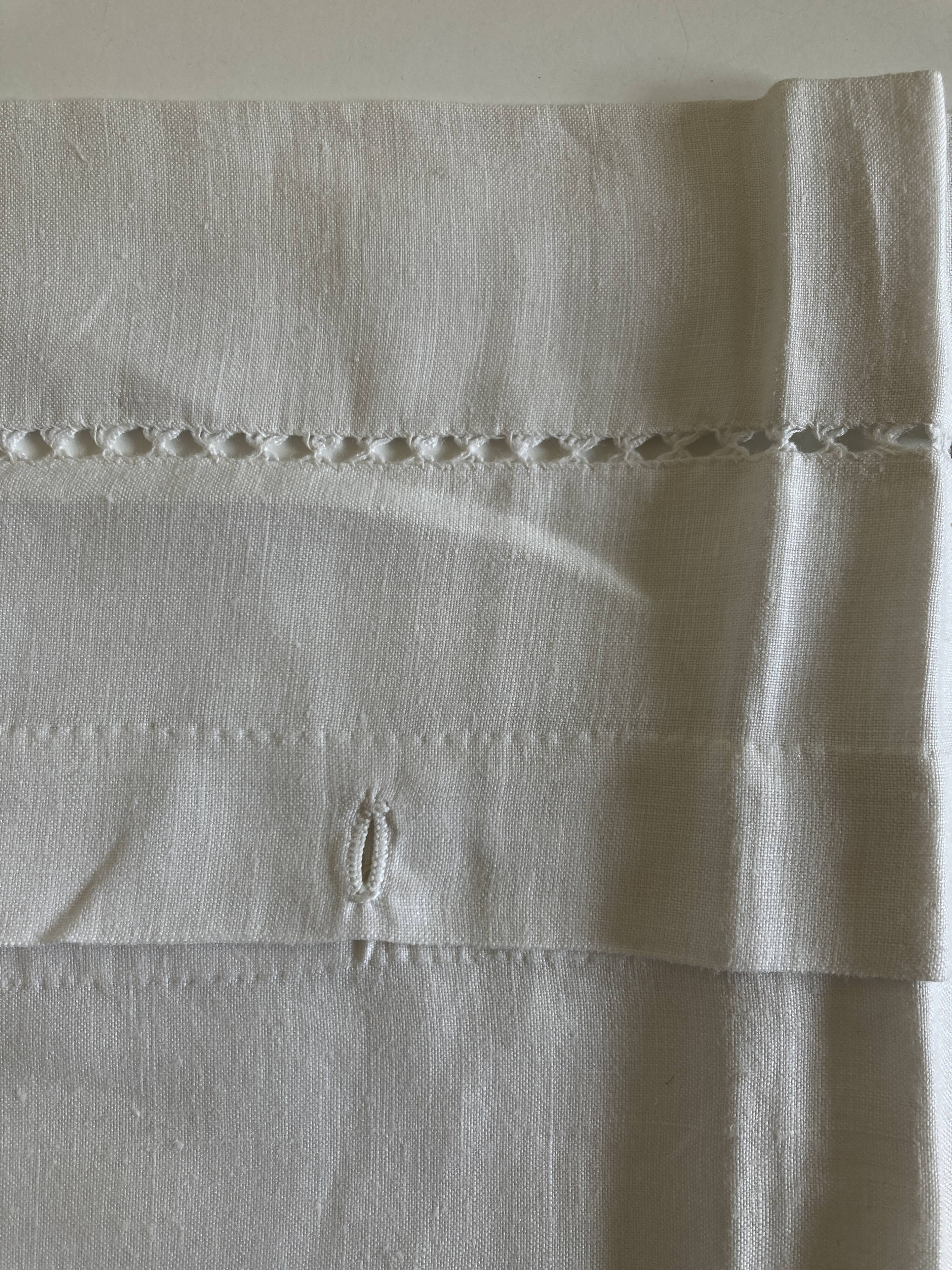Pair of reserve linen thread pillowcases embroidered with river days without monogram