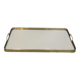Rectangular Service Tray with Openwork Gallery in Brass. French Work
