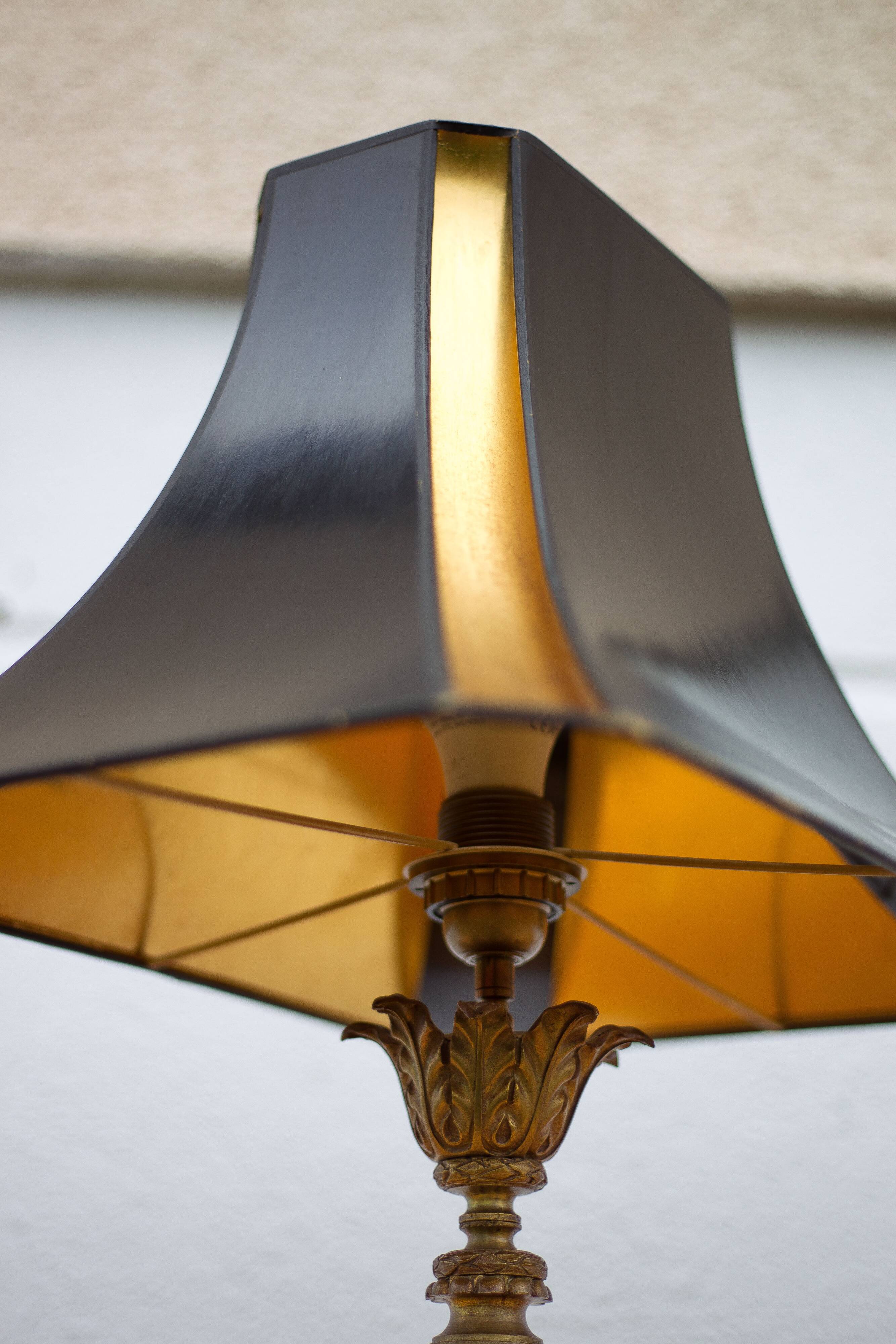 Bronze lamp with lampshade, bronze table lamp, living room lamp, lampshade lamp, accent lamp