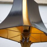 Bronze lamp with lampshade, bronze table lamp, living room lamp, lampshade lamp, accent lamp