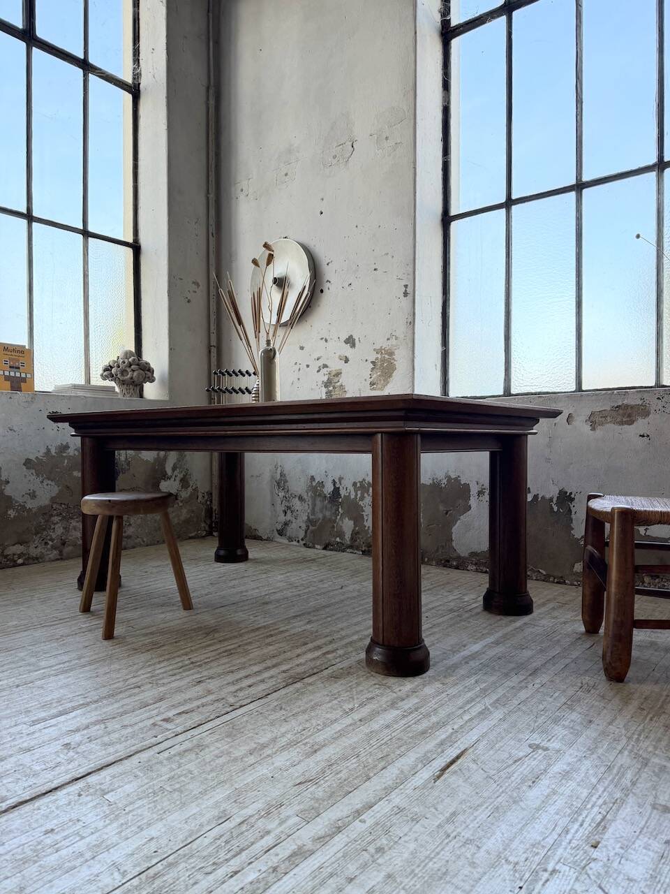 Dudouyt oak dining table 1940