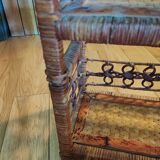 Small wall shelves in bamboo and wicker