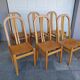 Serie de 6 chaises, chêne et cuir
