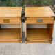 2 Scandinavian boat-style wooden bedside tables