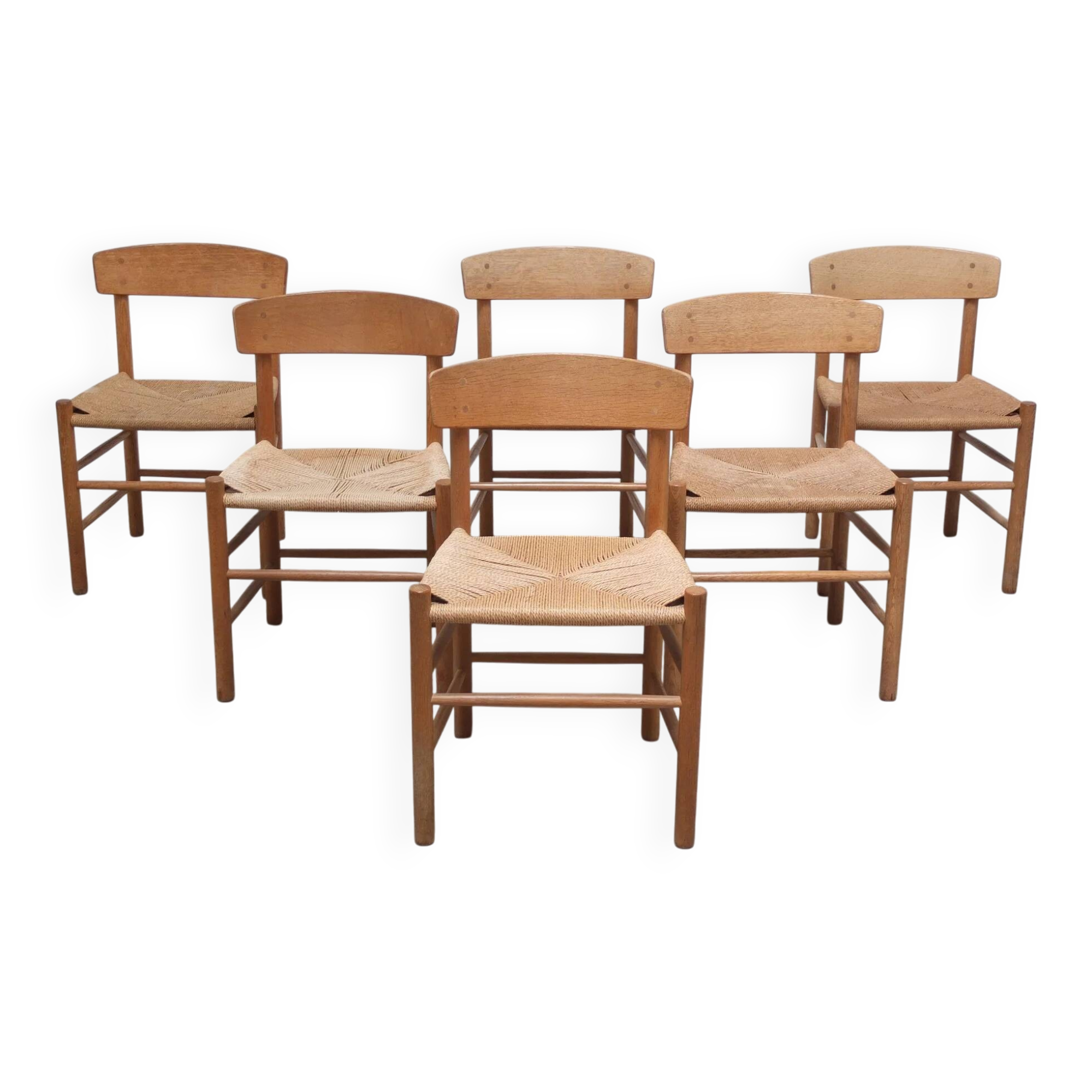 Ensemble précoce de 6 chaises de salle à manger 'J39' par Børge Mogensen pour FDB Møbler, 1947