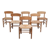 Ensemble précoce de 6 chaises de salle à manger 'J39' par Børge Mogensen pour FDB Møbler, 1947