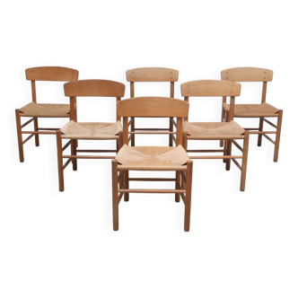 Early set of 6 'J39' dining chairs by Børge Mogensen for FDB Møbler, 1947