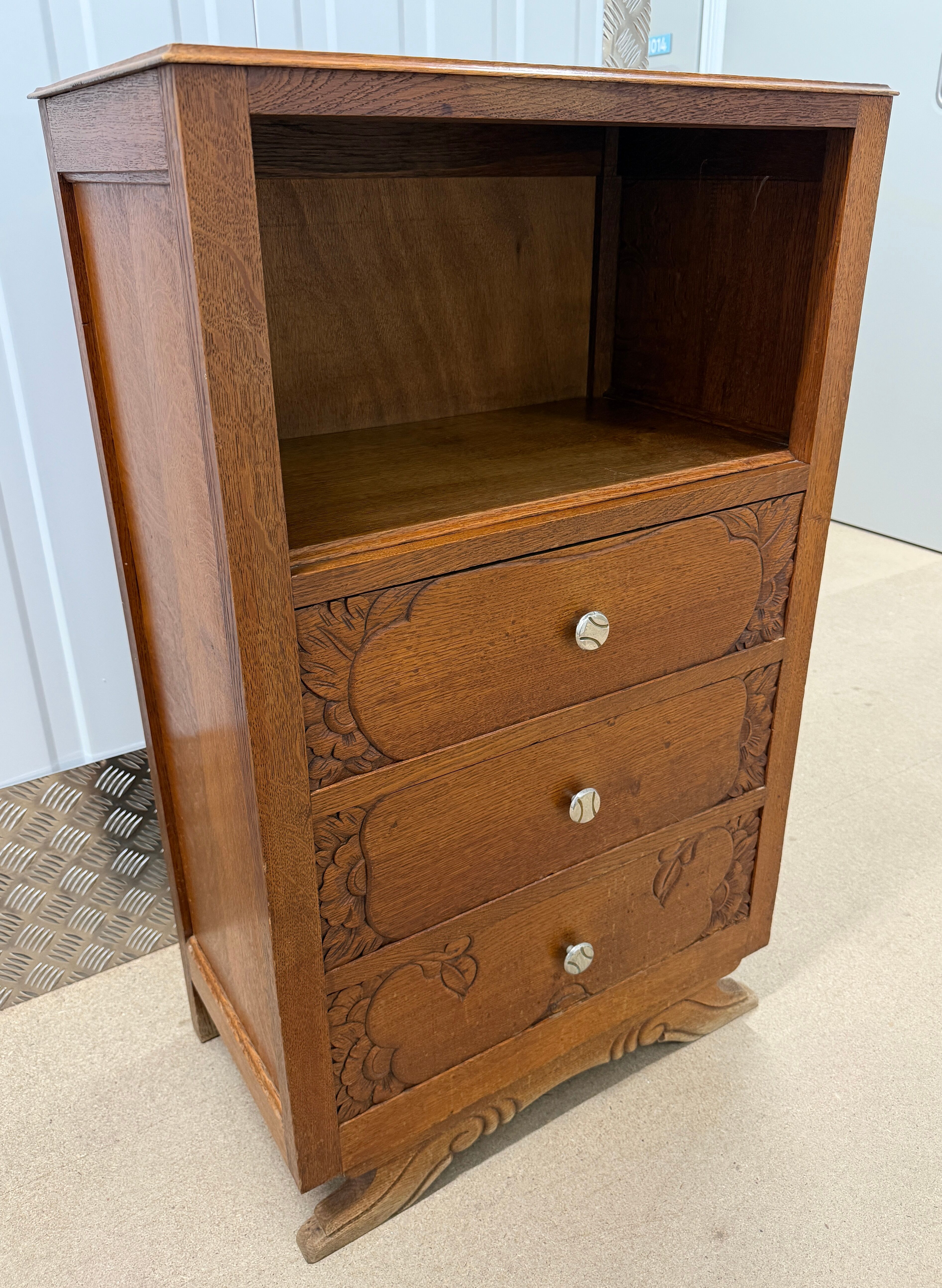 Meuble d’appoint ancien Art déco 1930 (type confiturier / chiffonnier)
