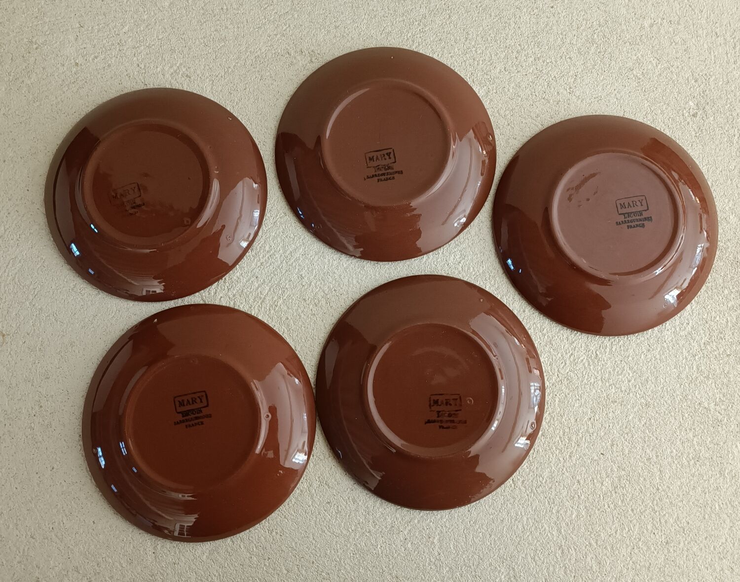 Set of 5 cups and 1 milk jug Mary Sarreguemines