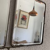 Miroir triptyque de barbier en verre biseauté, 1930