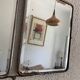 Vintage 1930s barber triptych mirror with camouflage beveled glass - 25 x 59 cm