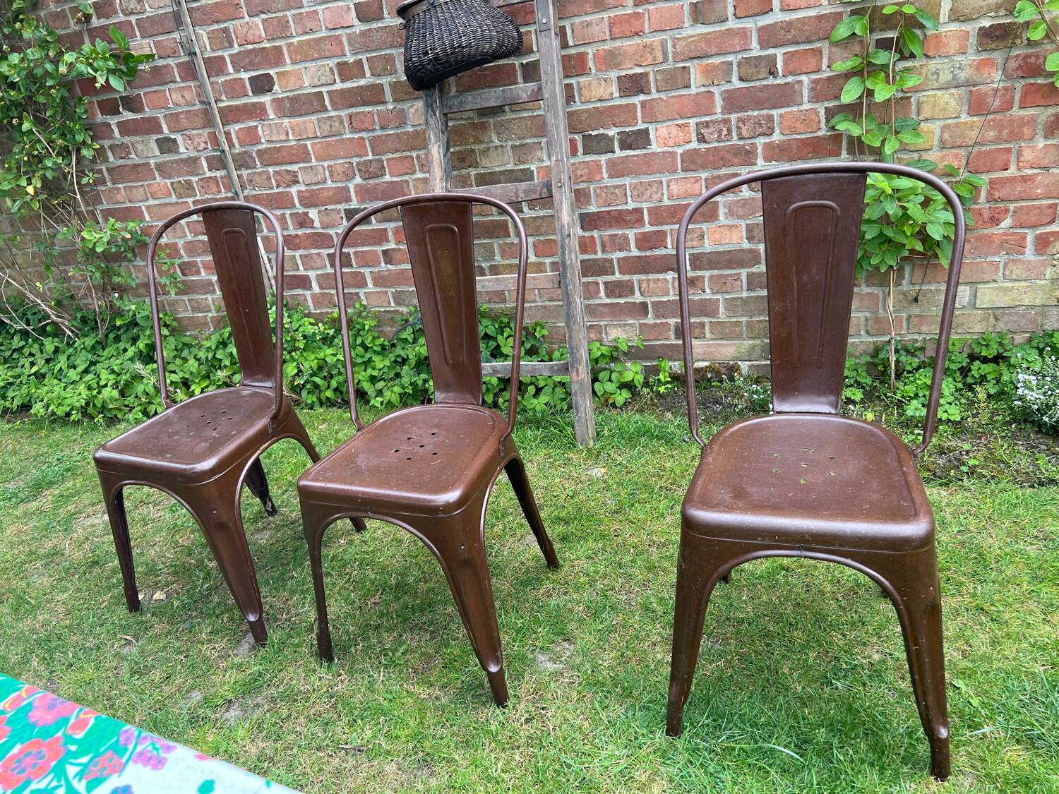 Old metal patio chairs