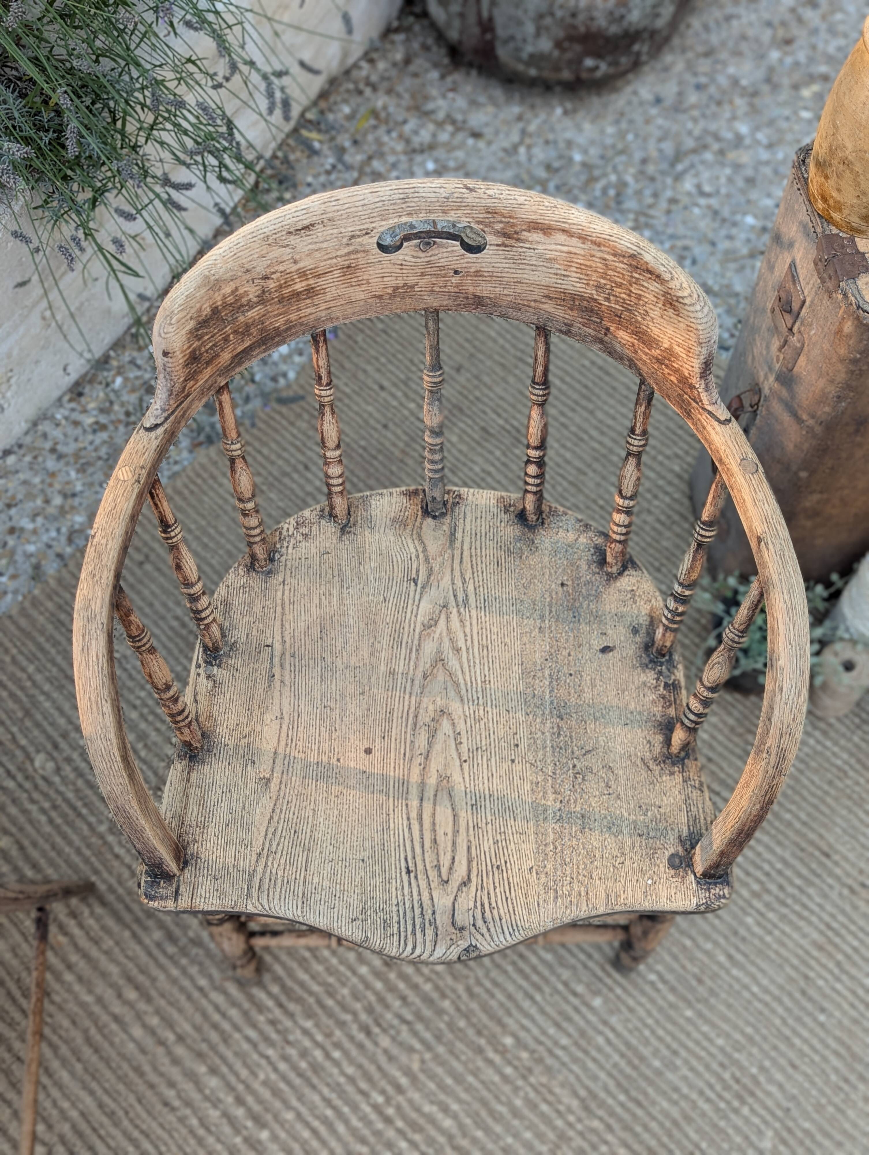 Pair of English captain's armchairs