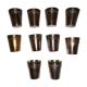 10 silver metal cups