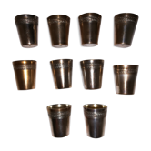 10 silver metal cups