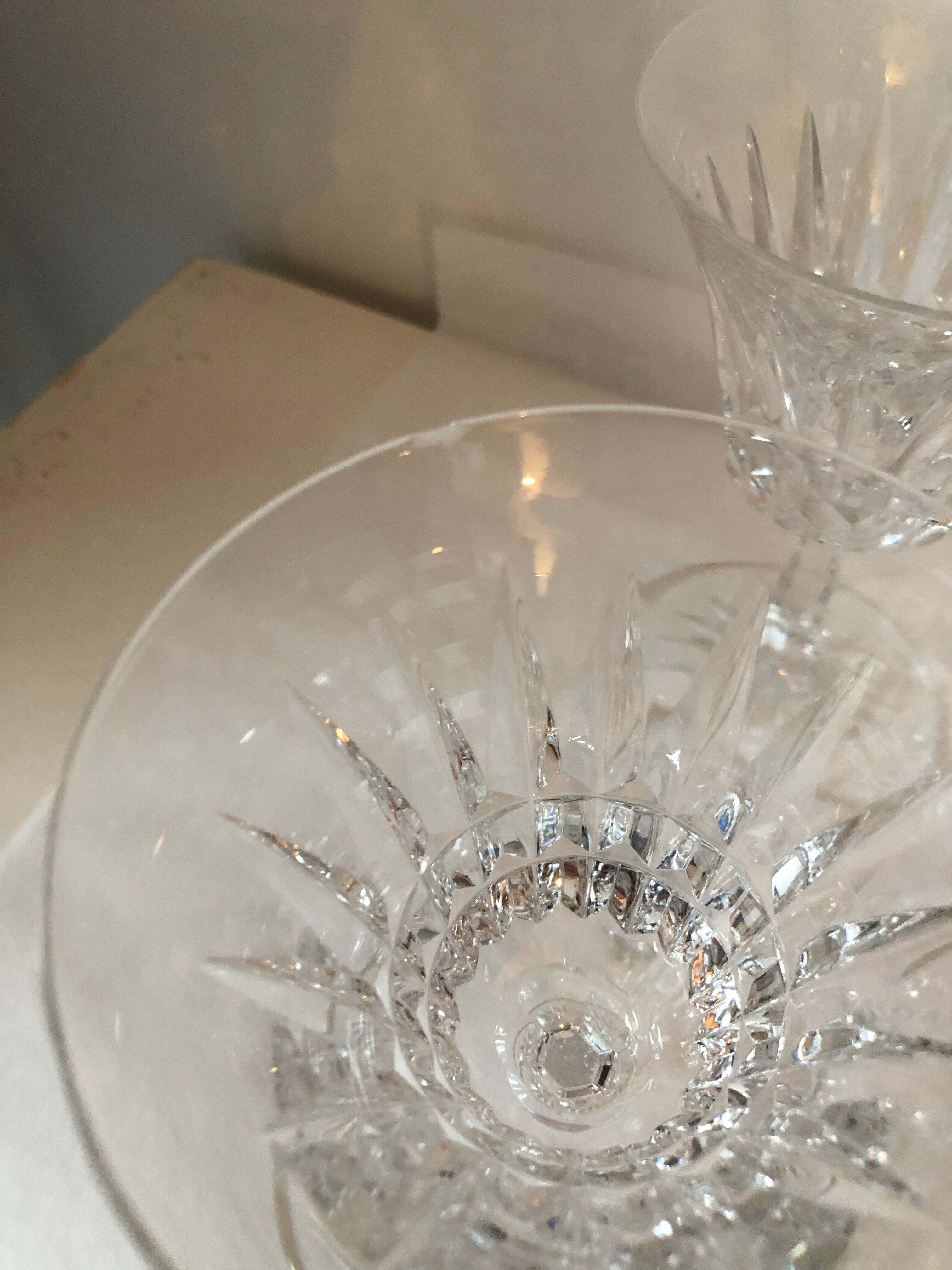 Suite of 8 water Baccarat Crystal glasses