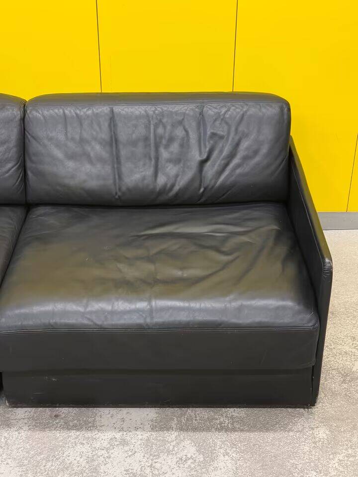 De Sede DS-76 Modular 2-Seater Sofa / Sofa Bed – Black Leather (1970s)
