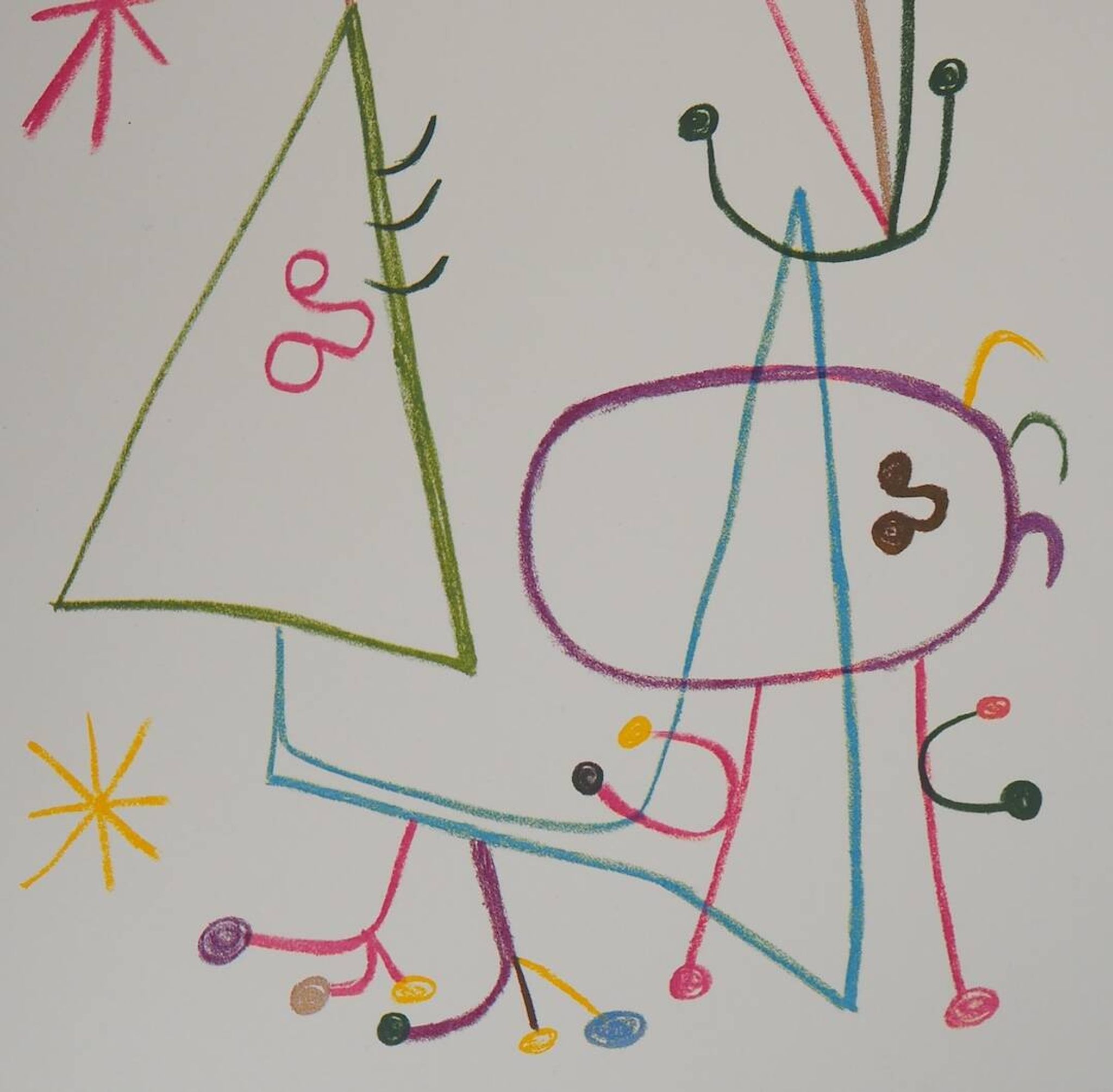 Joan Miró: Family with a Star - Signed Lithograph