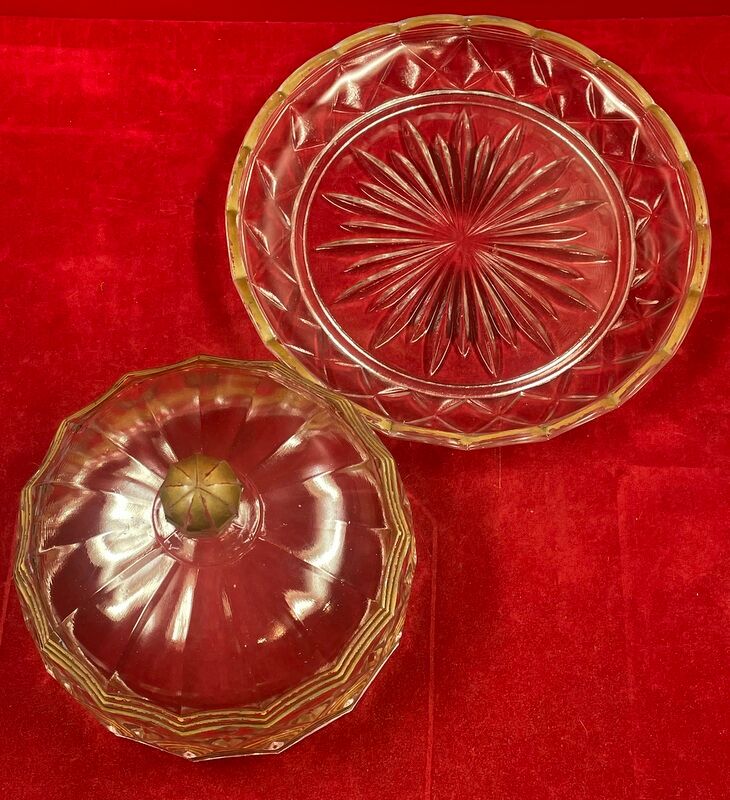 cheese bell or mignardises with old glass top