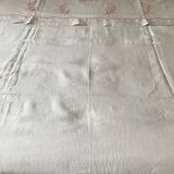 Antique linen sheet with hand-embroidered HG monogram