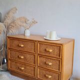 Rattan chest of drawers circa 1960s
