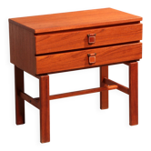 Commode vintage en teck avec poignées en cuir par Fröseke Nybrofabrik