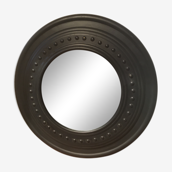 Miroir en pin rond noir 60cm