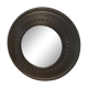 Black round pine mirror 60cm