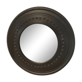 Black round pine mirror 60cm
